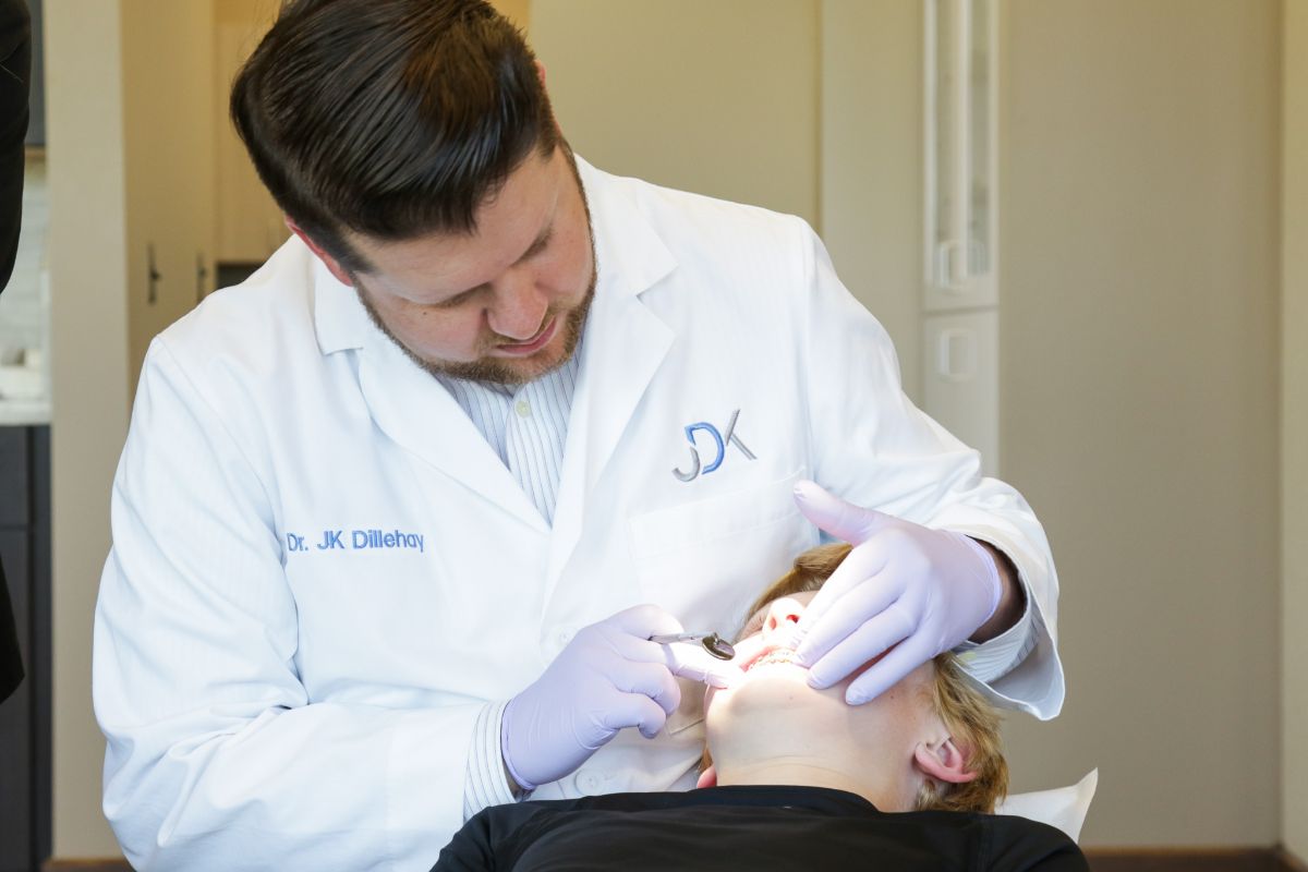 Dr. Dillehay talking to a patient